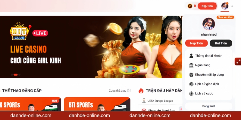 Cách Rút Tiền Lô Đề Online 1 Chọn rút tiền trên trang chủ nhà cái lô đề