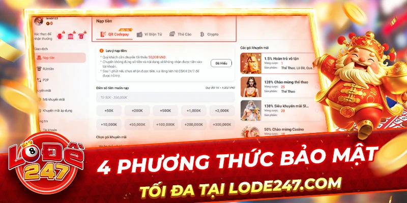 4 phương thức bảo mật tối đa tại lode247.com
